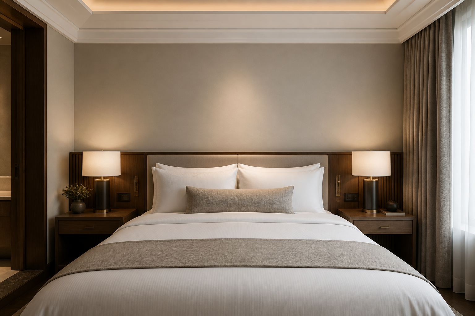 Boutique hotel room interior mockup